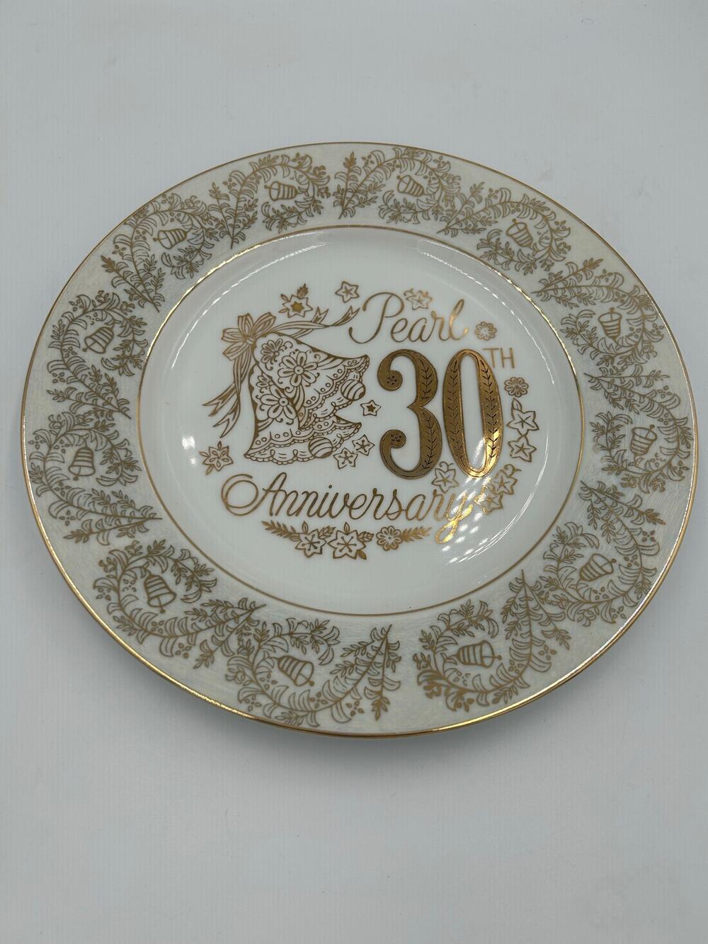 Vintage Chatillon Fine Porcelain 30th Pearl Anniversary Plate Norcrest